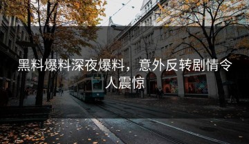 黑料爆料深夜爆料，意外反转剧情令人震惊