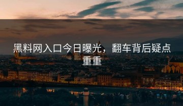 黑料网入口今日曝光，翻车背后疑点重重