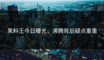 黑料王今日曝光，沸腾背后疑点重重