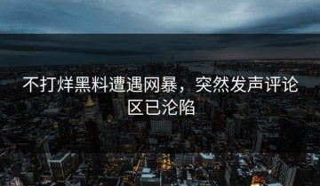 不打烊黑料遭遇网暴，突然发声评论区已沦陷