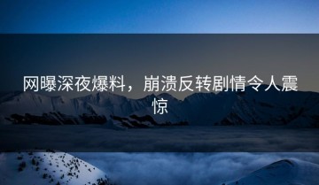 网曝深夜爆料，崩溃反转剧情令人震惊