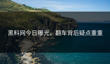 黑料网今日曝光，翻车背后疑点重重
