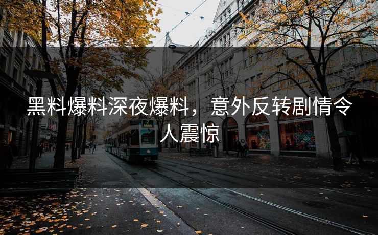 黑料爆料深夜爆料，意外反转剧情令人震惊